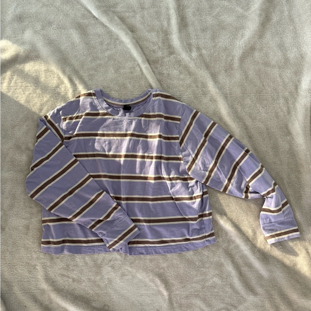 Wild Fable Cropped and Boxy Striped Long Sleeve Shirt